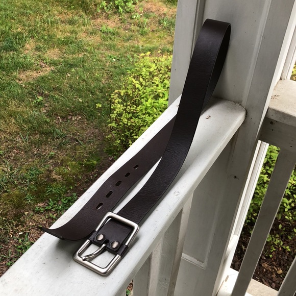 Boutique Size L (35-40) Smooth Leather Classic Black Brushed Silver HW $79 NEW - Picture 6 of 16